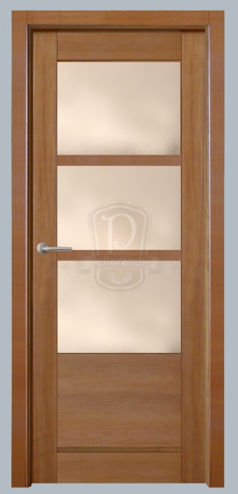 puerta interior rústica de 4 cuadros vidriera